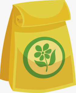 种子袋子设计一袋黄色蔬菜种子矢量图高清图片