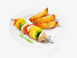 炸蔬菜鸡肉蔬菜扦子高清图片