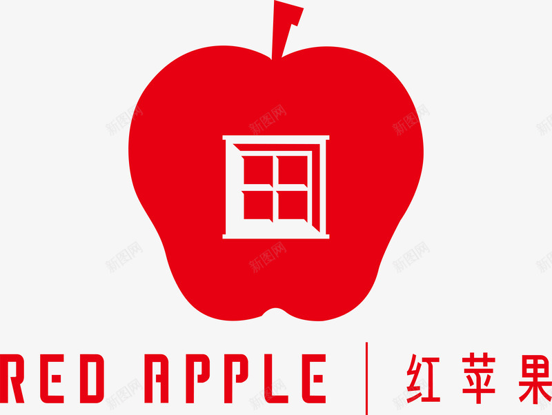 红苹果logo矢量图图标ai_新图网 https://ixintu.com 企业LOGO标志矢量 企业logo 企业商标 图标 标志 标识 红苹果logo 矢量图