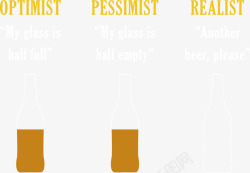 酒瓶中的啤酒和英文矢量图素材