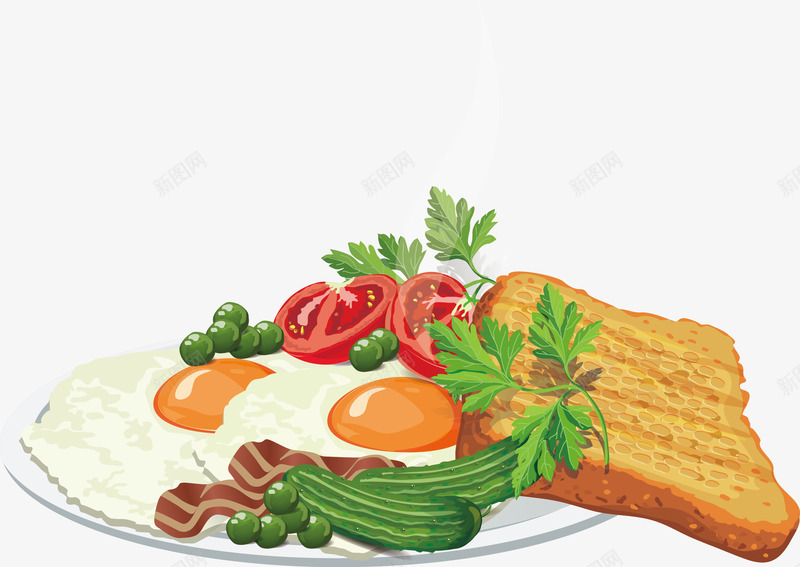 手绘西式早餐png免抠素材_新图网 https://ixintu.com 手绘 蔬菜 西式早餐 面包 食物 鸡蛋