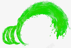 绿色飘动的油漆素材