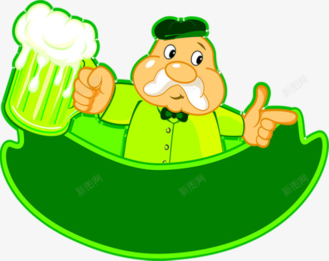 绿色啤酒酒吧标签png免抠素材_新图网 https://ixintu.com 啤酒 标签 绿色 酒吧