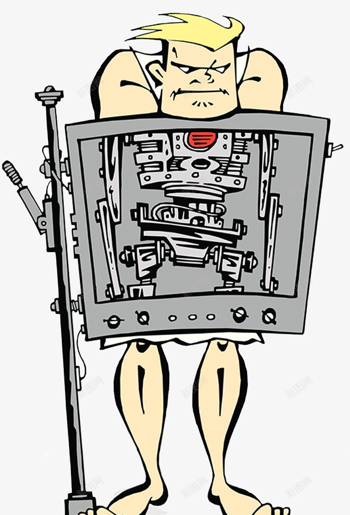 卡通手绘机器人png免抠素材_新图网 https://ixintu.com 仿生 工业科技 改造 机械 机械手臂