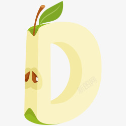 卡通蔬菜水果字母D素材