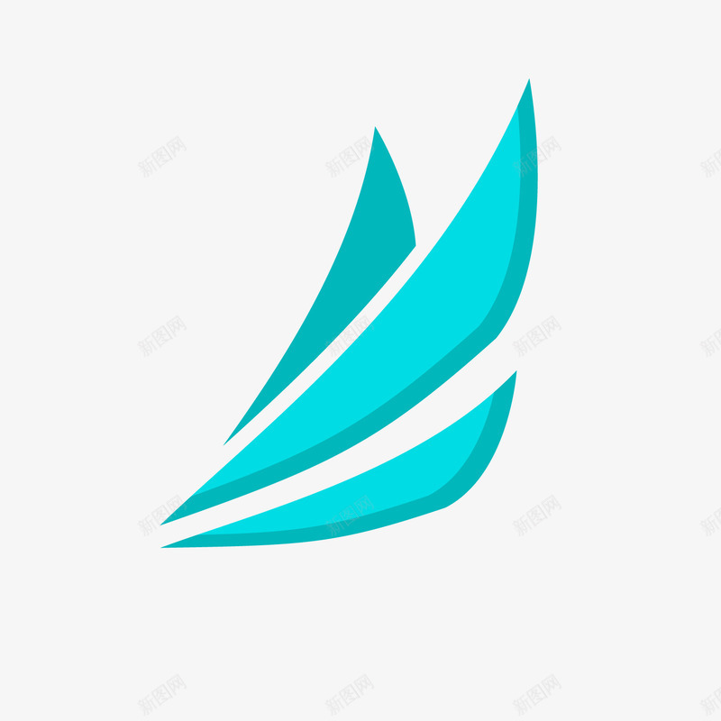 蓝色商务logo图标png_新图网 https://ixintu.com 卡通logo 商务logo 翅膀 背景装饰 蓝色logo