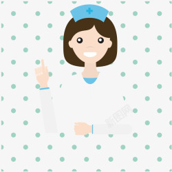 手绘女护士医生卡通护士矢量图素材