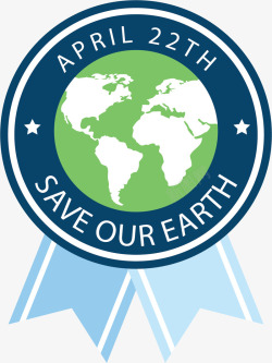 地球日徽章绿色地球地球日徽章矢量图高清图片