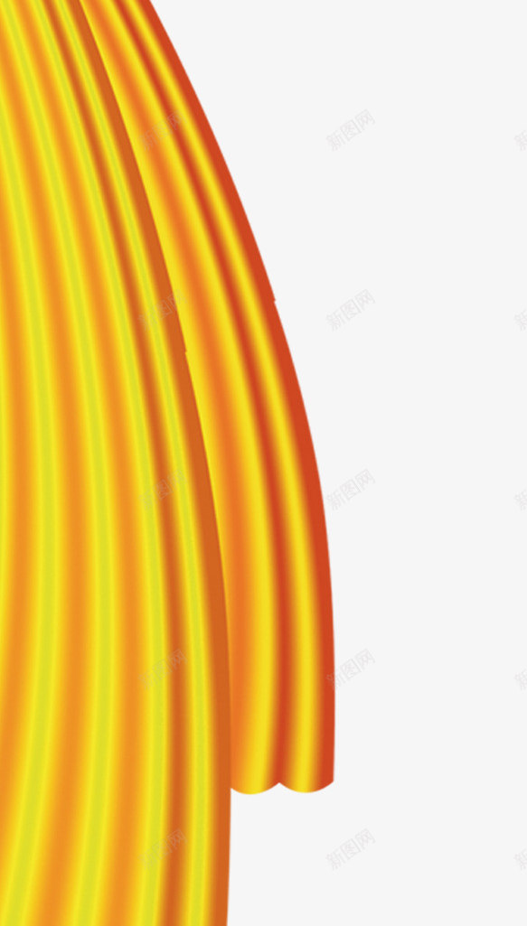 窗帘png免抠素材_新图网 https://ixintu.com 曲线 条纹 窗帘 金色