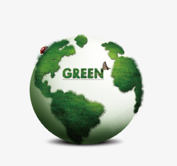 绿色立体创意环保地球插画素材