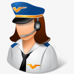 pilot职业女性飞行员光图标高清图片