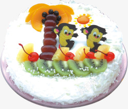 白色菠萝夏威夷风光水果蛋糕高清图片