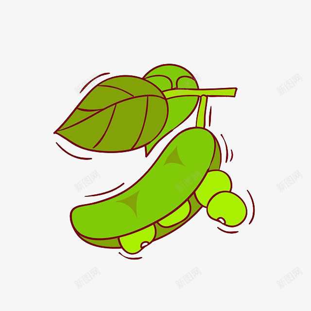 豌豆插画png免抠素材_新图网 https://ixintu.com 卡通手绘 卡通菜园 可爱画风 插画 蔬菜 装饰 豆类