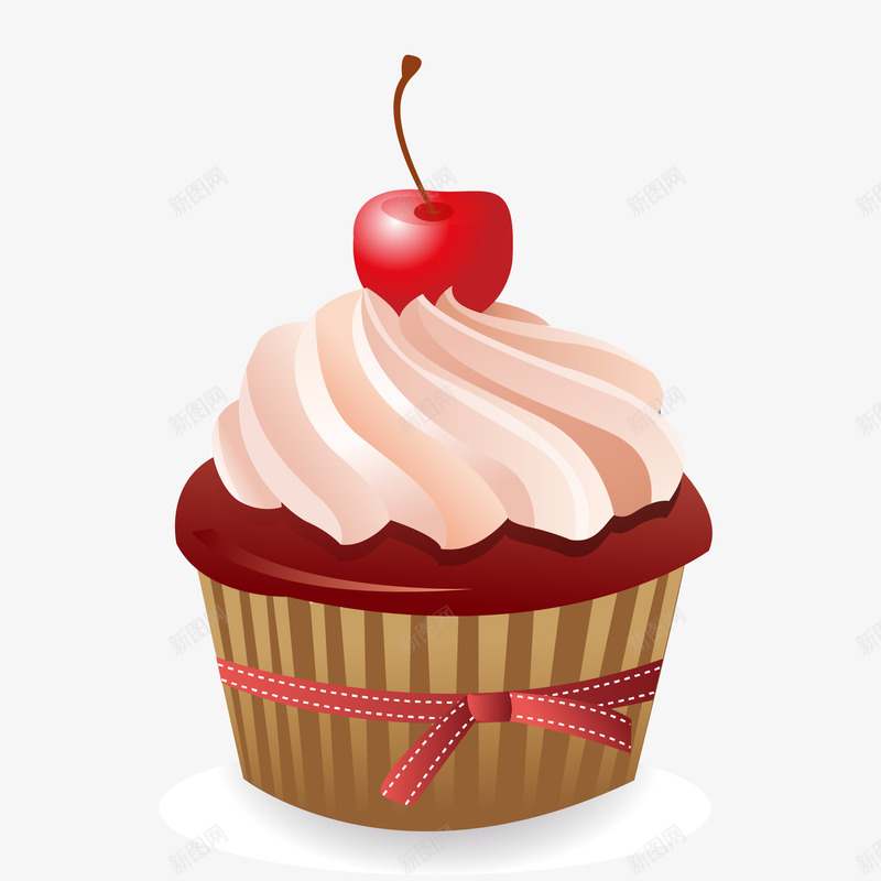 卡通樱桃水果纸杯蛋糕png免抠素材_新图网 https://ixintu.com 卡通 樱桃 水果 纸杯蛋糕 美食 食物