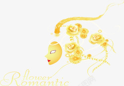 金色创意艺术感女性装饰画纹理素材