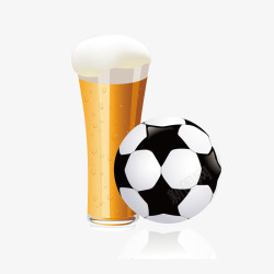 吃喝玩乐购足球和啤酒矢量图高清图片