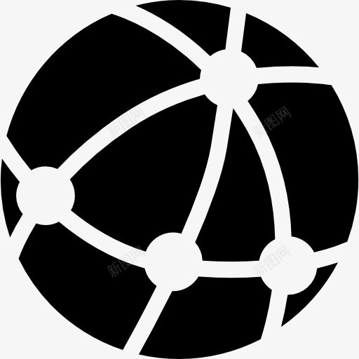 带连接网格的地球图标png_新图网 https://ixintu.com 圆 圆形 地球 地球图标 接口 球体 符号 网格 连接