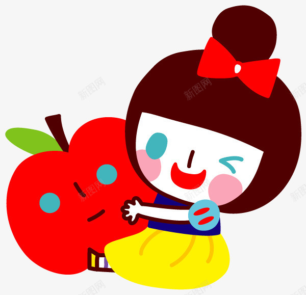 抱苹果的小女孩png免抠素材_新图网 https://ixintu.com PNG 卡通 小女孩 苹果