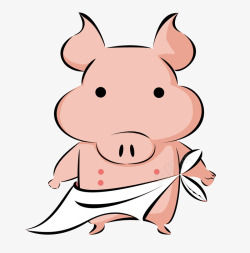 脱光衣服的猪可爱的猪动漫高清图片