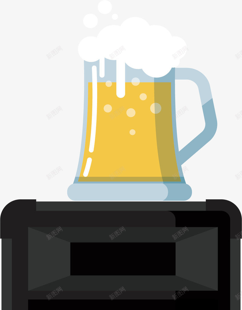 音箱上的啤酒杯png免抠素材_新图网 https://ixintu.com 2018新年 啤酒 扎啤 新年派对 狂欢派对 矢量png