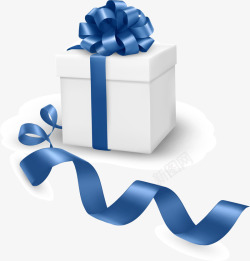 礼品蓝蓝色彩带礼品包装高清图片