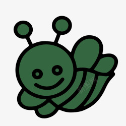 绿色的蜜蜂卡通绿色小蜜蜂矢量图高清图片