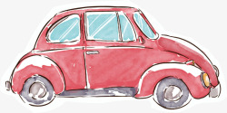 手绘的小轿车红色的小轿车矢量图高清图片