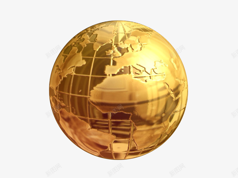 金色的地球矢量图ai免抠素材_新图网 https://ixintu.com 地球 宇宙 星球 金色 矢量图