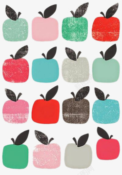 各种颜色形状的苹果素材