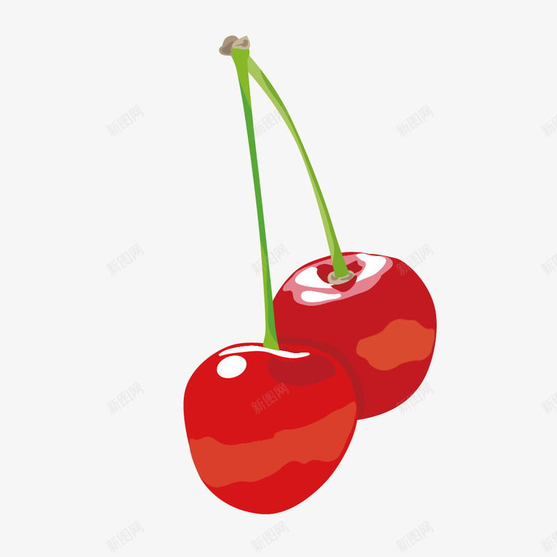水彩红樱桃手绘图png免抠素材_新图网 https://ixintu.com 新鲜的 桔梗 水彩 水果 简图 红樱桃 美味的