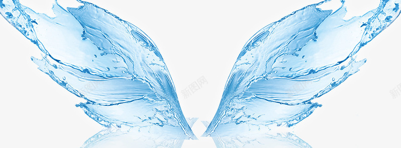 蓝色水花翅膀png免抠素材_新图网 https://ixintu.com 水花 翅膀 蓝色 装饰图案