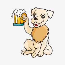 喝着喝着就瘦了喝着啤酒的狗矢量图高清图片