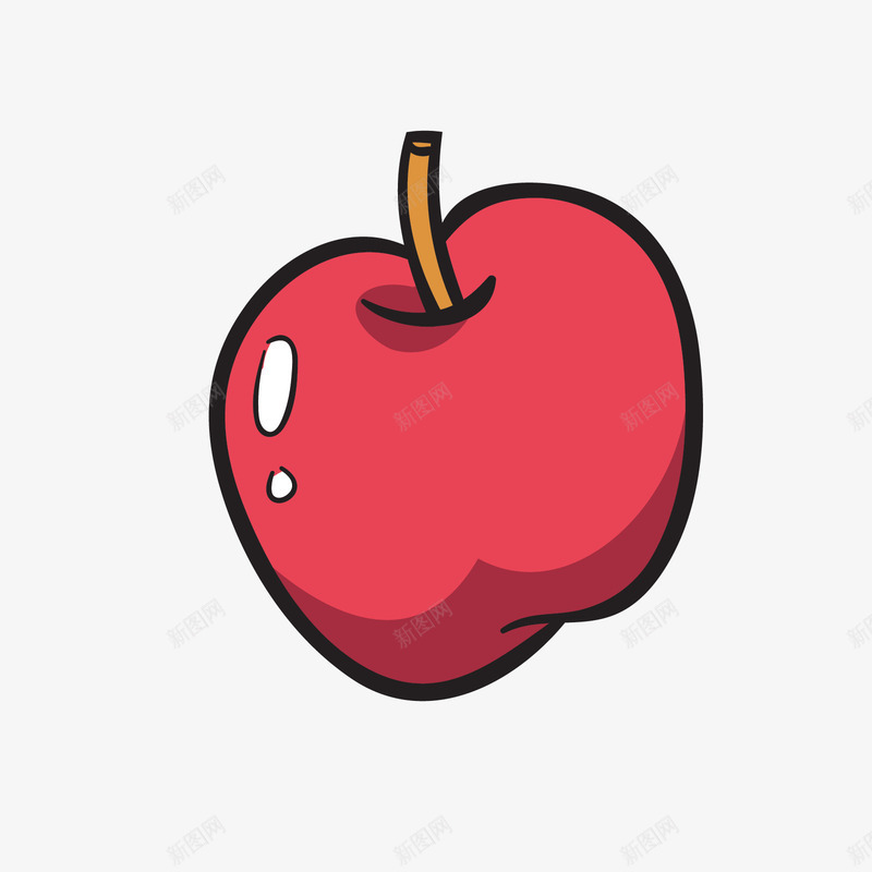 红黑色日常水果苹果矢量图ai免抠素材_新图网 https://ixintu.com 日常水果 水果 红色 红色苹果 苹果 黑色 矢量图