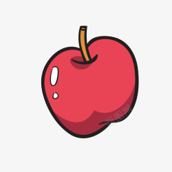 红黑色日常水果苹果矢量图素材