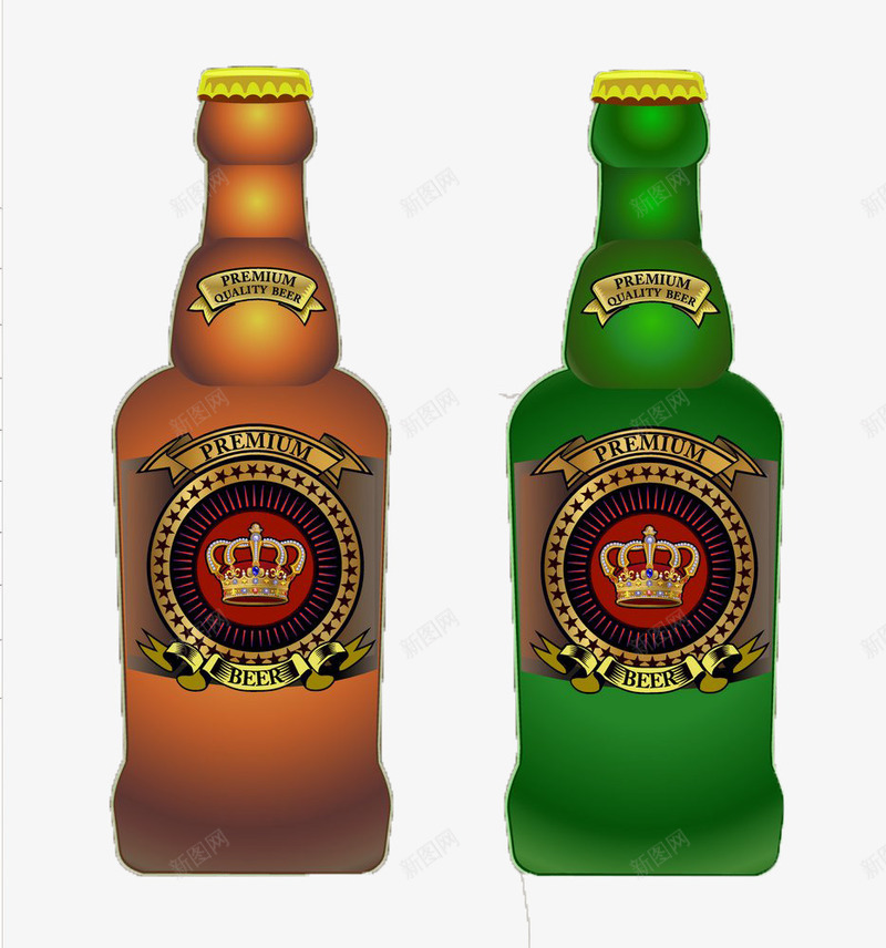 玻璃啤酒瓶png免抠素材_新图网 https://ixintu.com 啤酒 瓶子 酒