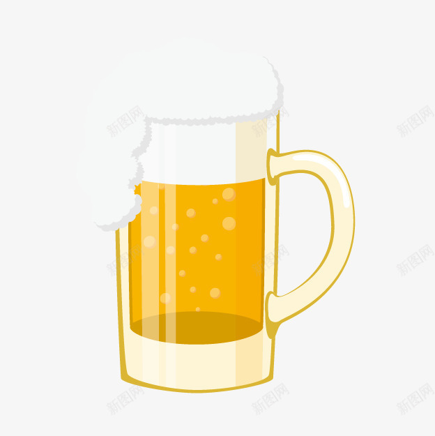 卡通啤酒png免抠素材_新图网 https://ixintu.com 一杯啤酒 卡通啤酒 啤酒杯 啤酒泡