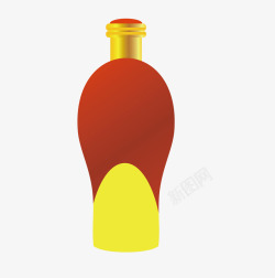 黄红酒瓶素材