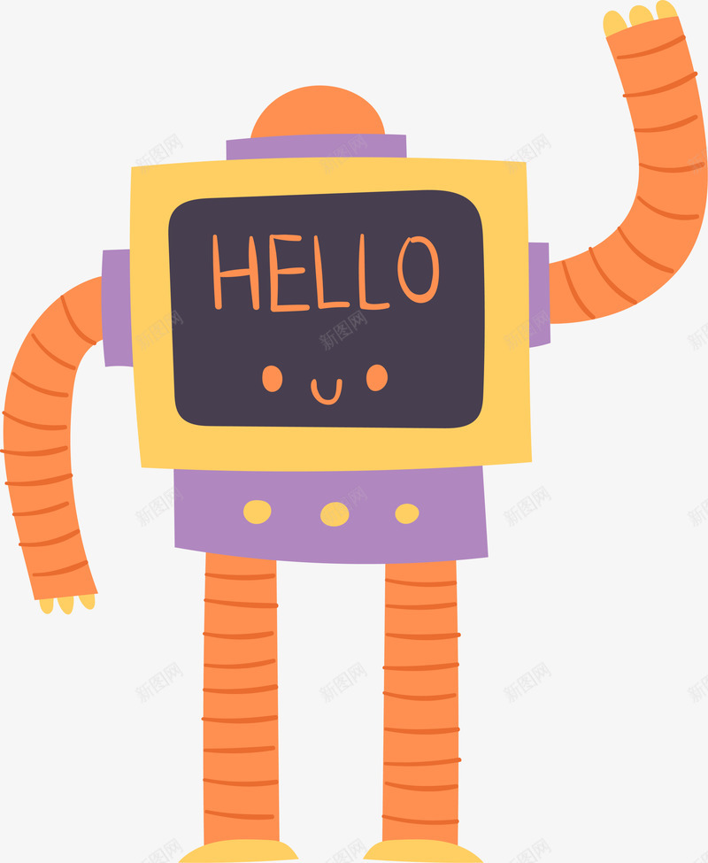 黄色打招呼机器人png免抠素材_新图网 https://ixintu.com 卡通礼貌 打招呼机器人 智能科技 未来科技 机械 玩具机器人 黄色机器人