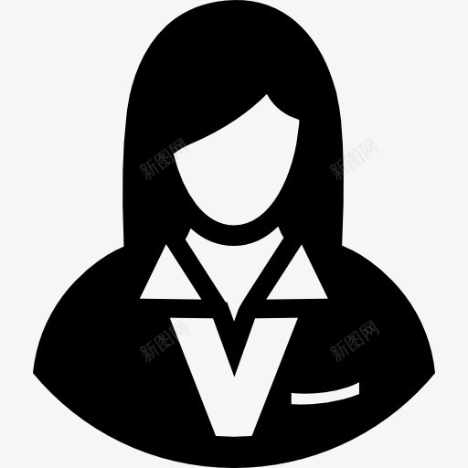 女人黑衬衫图标png_新图网 https://ixintu.com 人简介 头像 女性用户的头像 用户