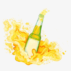 黄色扁平化黄色水墨啤酒元素矢量图图标高清图片