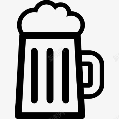 啤酒饮料罐的轮廓图标图标