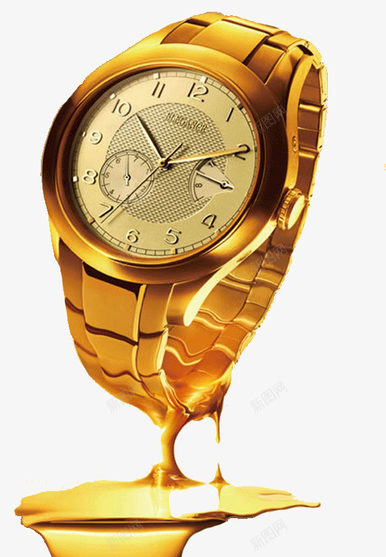 黄金手表png免抠素材_新图网 https://ixintu.com 创意 创意手表 品牌手表 手表 时间 机械手表 男士手表 男士腕表 金色手表 黄金手表