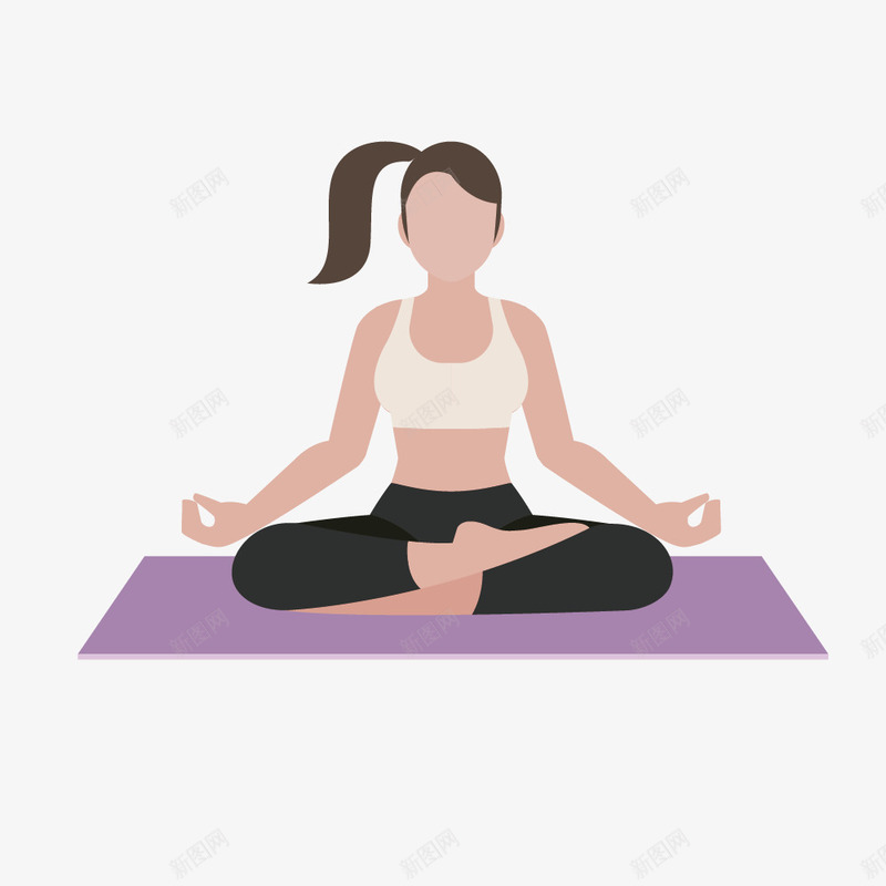 女性瑜伽锻炼png免抠素材_新图网 https://ixintu.com 女性 运动 锻炼 静心