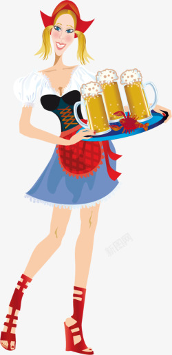 啤酒服务员啤酒女高清图片