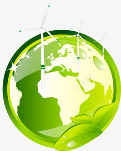 发电扇绿色地球环保图标高清图片