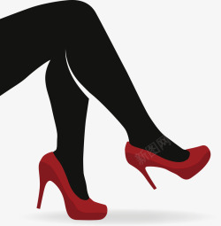 红色女性高跟鞋素材