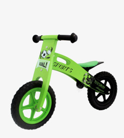 小型绿色儿童剪刀绿色炫酷两轮车高清图片
