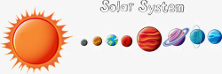 天体星系太阳与九大行星矢量图高清图片