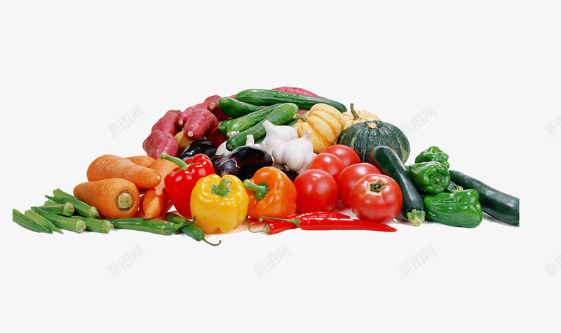 一堆蔬菜水果png免抠素材_新图网 https://ixintu.com 有机蔬菜 水果 番茄 萝卜 蔬菜 辣椒 食物 香蕉