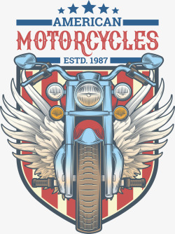 手绘的摩托车翅膀装饰摩托车高清图片